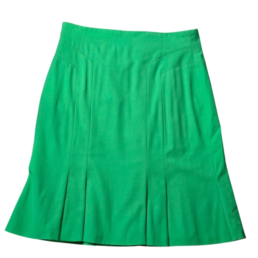 Escada Margaretha Ley Green Skirt Pure New Wool Size Large *READ*